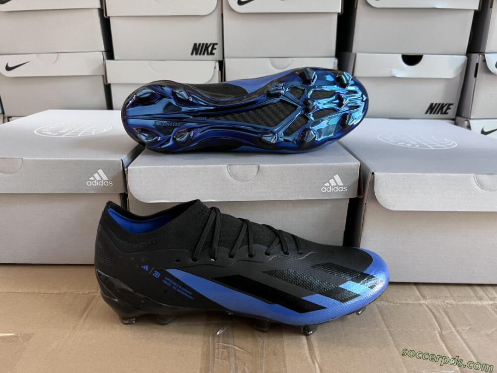 Adidas X Crazyfast.1 FG Low-Tops Football Boots - Black/Blue/Gold