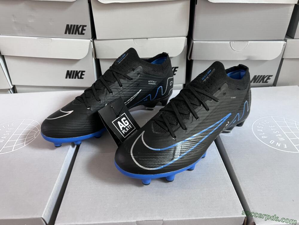 Nike Air Zoom Mercurial Vapor 15 Elite AG Low-Tops Football Boots - Black/Blue/White