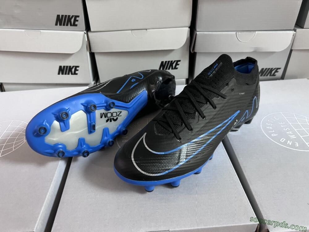 Nike Air Zoom Mercurial Vapor 15 Elite AG Low-Tops Football Boots - Black/Blue/White