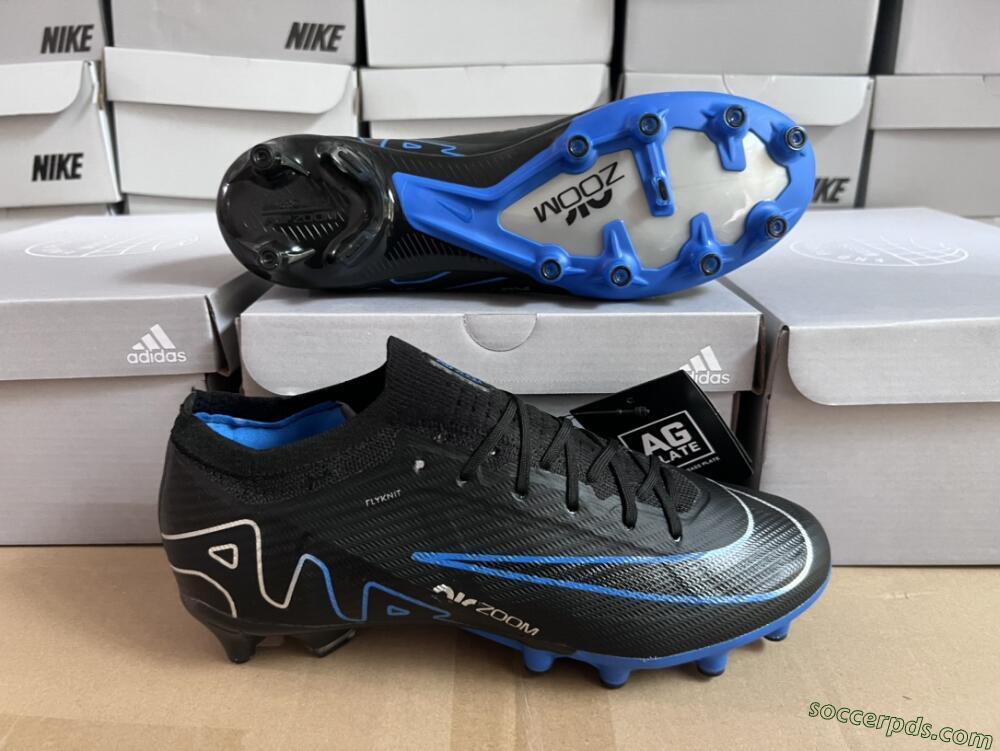 Nike Air Zoom Mercurial Vapor 15 Elite AG Low-Tops Football Boots - Black/Blue/White