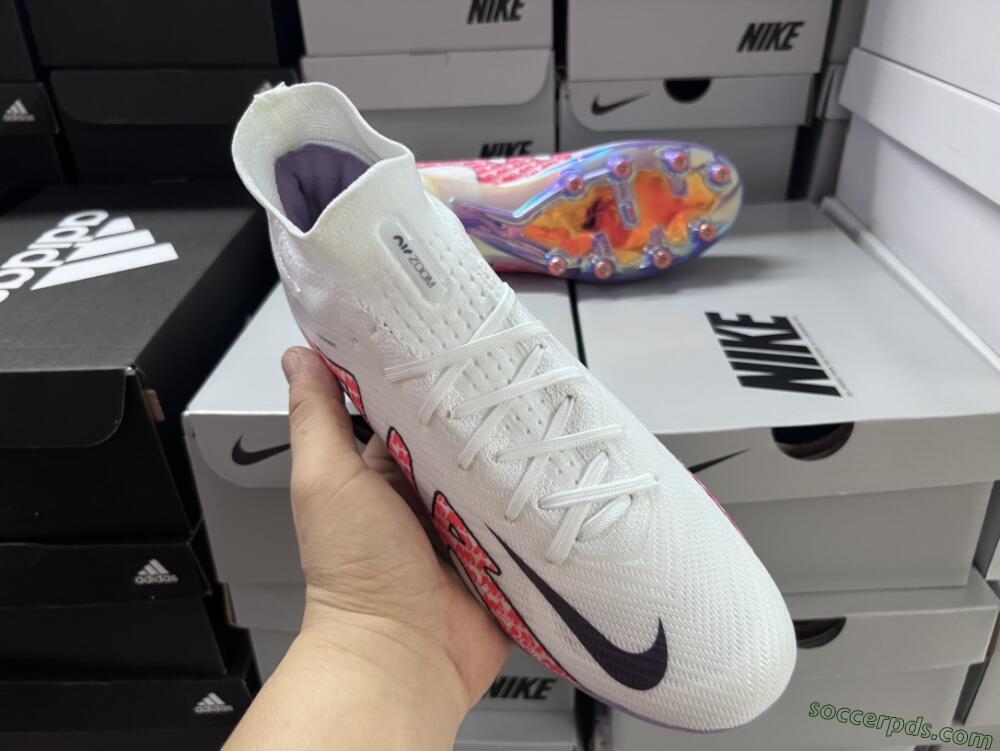 Nike Air Zoom Mercurial Superfly 9 Elite AG High-Tops Football Boots - White/Pink