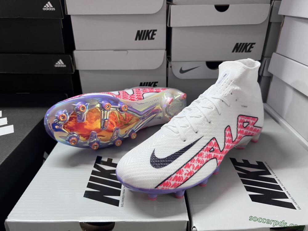 Nike Air Zoom Mercurial Superfly 9 Elite AG High-Tops Football Boots - White/Pink