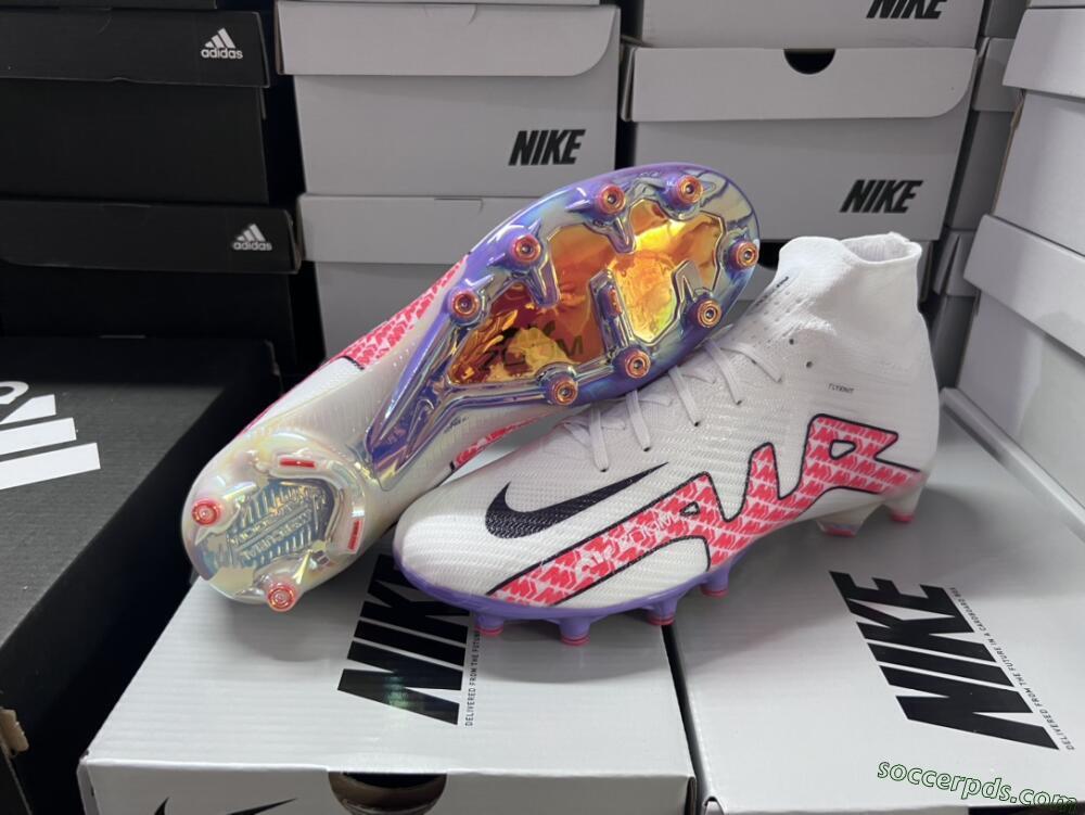 Nike Air Zoom Mercurial Superfly 9 Elite AG High-Tops Football Boots - White/Pink