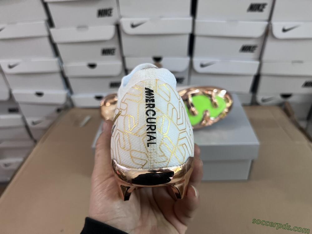 Nike Air Zoom Mercurial Vapor 15 Elite FG Low-Tops Football Boots - White/Gold/Black