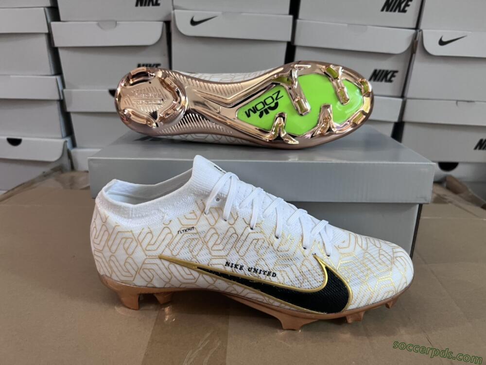 Nike Air Zoom Mercurial Vapor 15 Elite FG Low-Tops Football Boots - White/Gold/Black