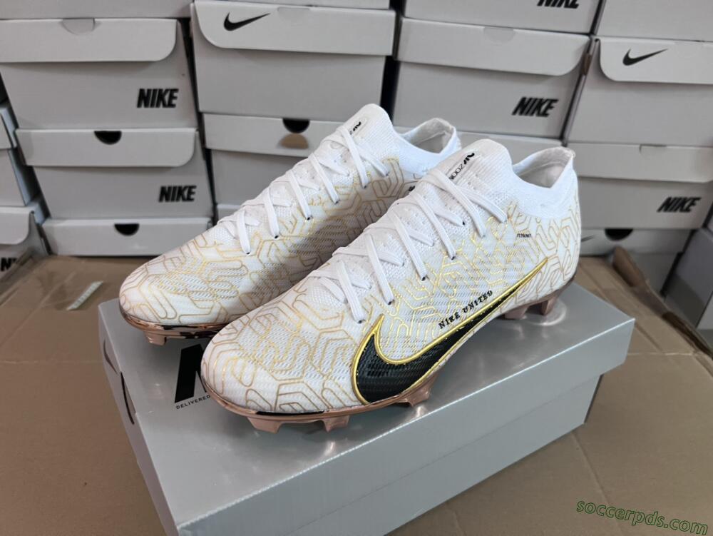 Nike Air Zoom Mercurial Vapor 15 Elite FG Low-Tops Football Boots - White/Gold/Black