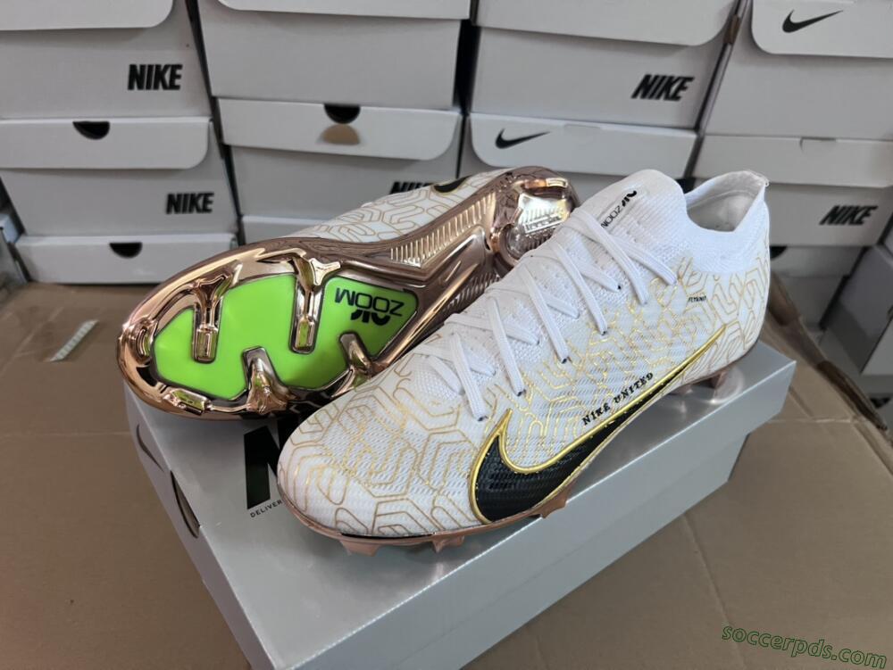 Nike Air Zoom Mercurial Vapor 15 Elite FG Low-Tops Football Boots - White/Gold/Black