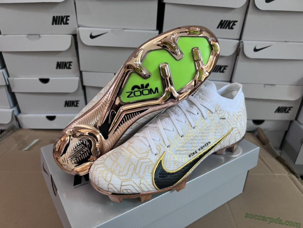 Nike Air Zoom Mercurial Vapor 15 Elite FG Low-Tops Football Boots - White/Gold/Black