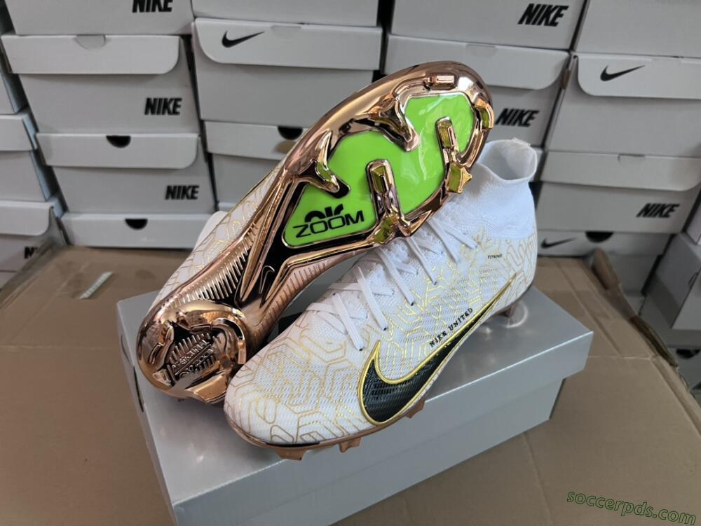 Nike Air Zoom Mercurial Superfly 9 Elite MR FG High-Tops Football Boots - White/Black/Gold