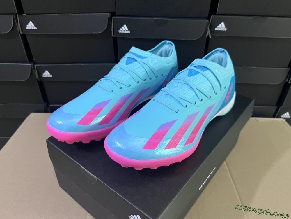 Adidas X Crazyfast.1 TF Low-Tops Football Shoes - Jade/Pink/Purple