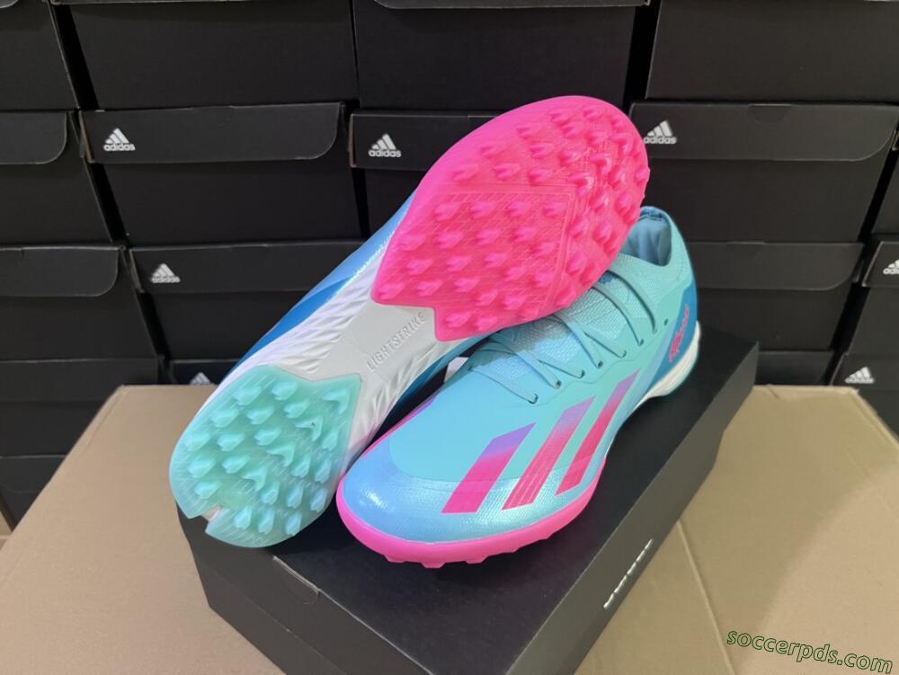 Adidas X Crazyfast.1 TF Low-Tops Football Shoes - Jade/Pink/Purple