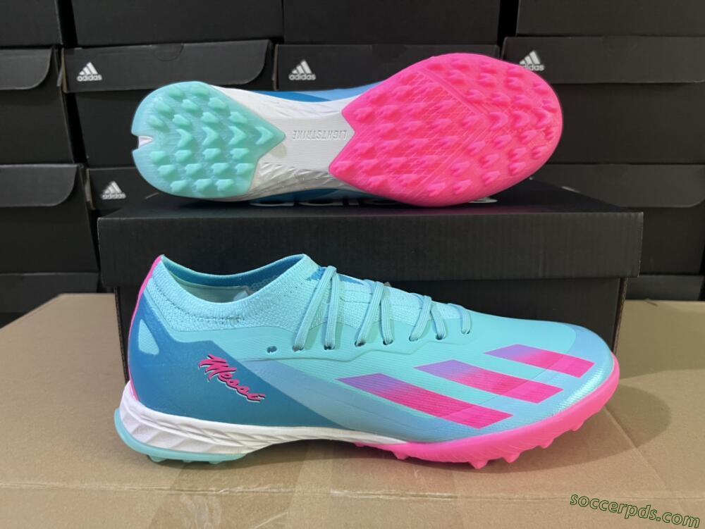 Adidas X Crazyfast.1 TF Low-Tops Football Shoes - Jade/Pink/Purple