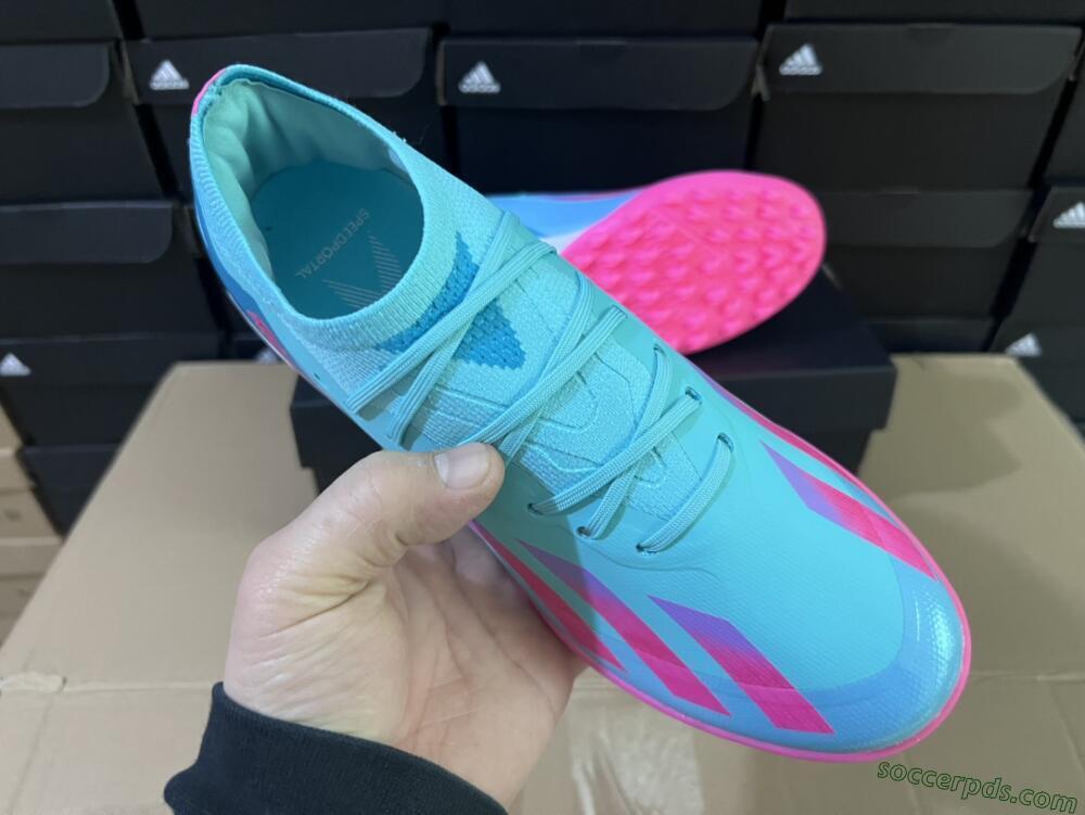 Adidas X Crazyfast.1 TF Low-Tops Football Shoes - Jade/Pink/Purple
