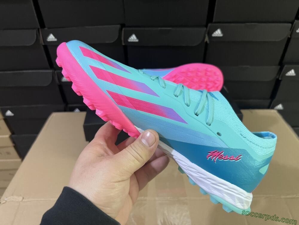 Adidas X Crazyfast.1 TF Low-Tops Football Shoes - Jade/Pink/Purple