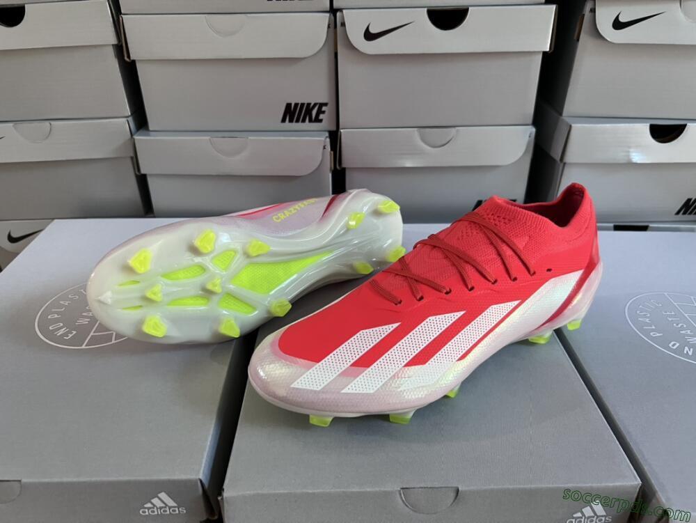Adidas X Crazyfast.1 FG Low-Tops Football Boots - Red/White/Yellow