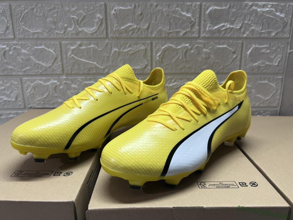 Puma Ultra Ultimate FG Low-Tops Football Boots - Yellow/White/Black