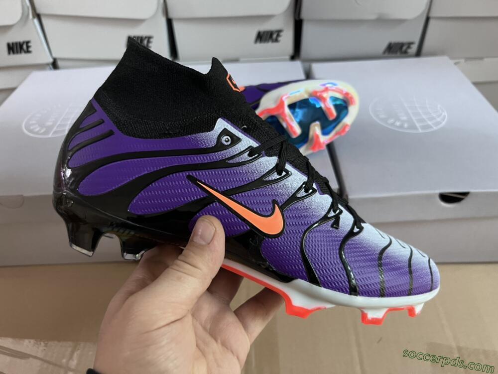 Nike Air Zoom Mercurial Superfly 9 Elite FG High-Tops Football Boots - Purple/Black/Orange/Gold