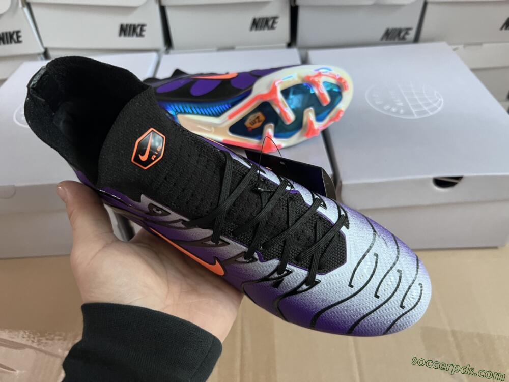 Nike Air Zoom Mercurial Superfly 9 Elite FG High-Tops Football Boots - Purple/Black/Orange/Gold