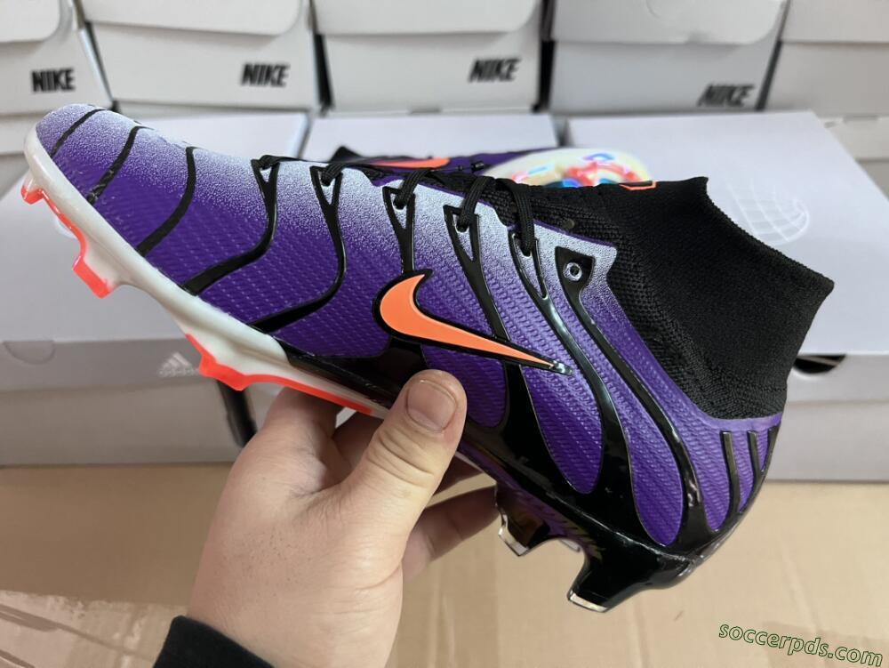 Nike Air Zoom Mercurial Superfly 9 Elite FG High-Tops Football Boots - Purple/Black/Orange/Gold