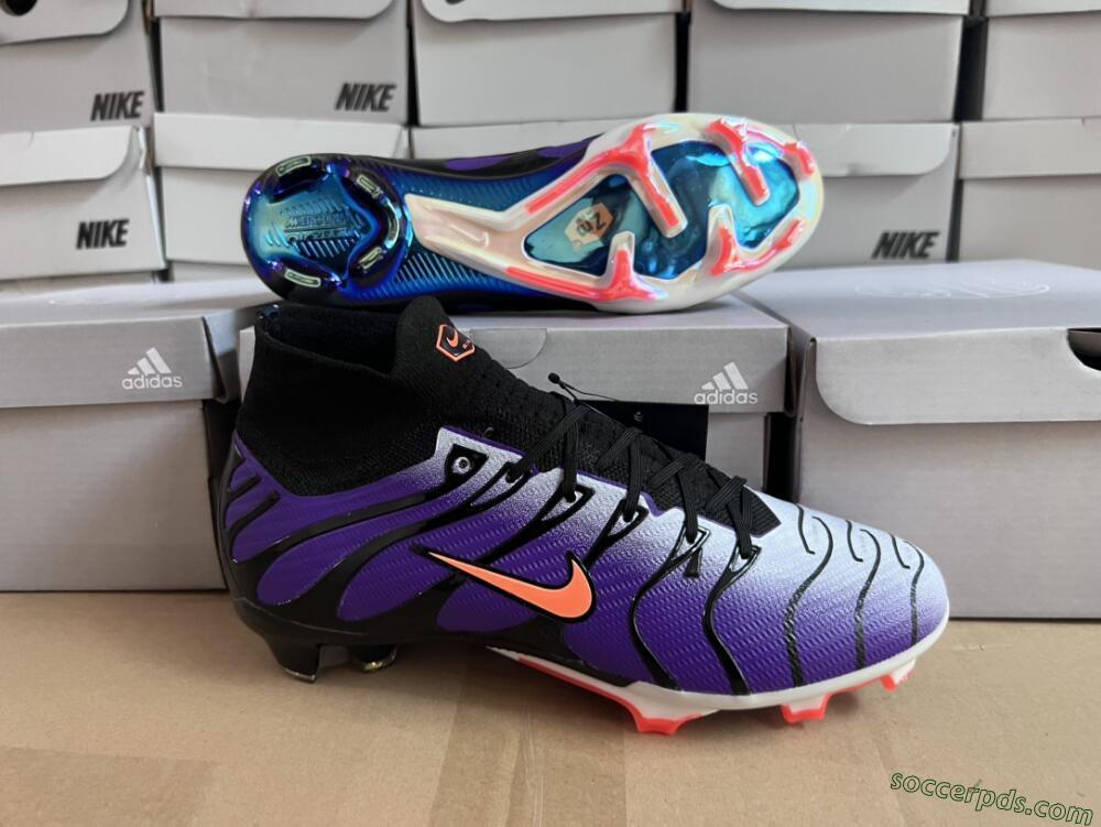 Nike Air Zoom Mercurial Superfly 9 Elite FG High-Tops Football Boots - Purple/Black/Orange/Gold