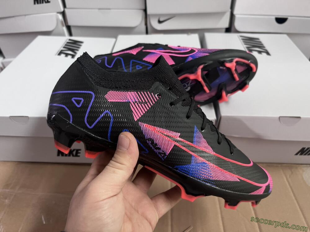 Nike Air Zoom Mercurial Vapor 15 Elite FG Low-Tops Football Boots - Black/Purple/Pink