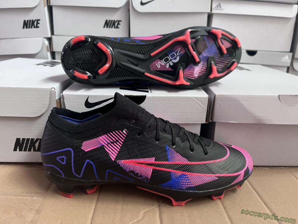 Nike Air Zoom Mercurial Vapor 15 Elite FG Low-Tops Football Boots - Black/Purple/Pink