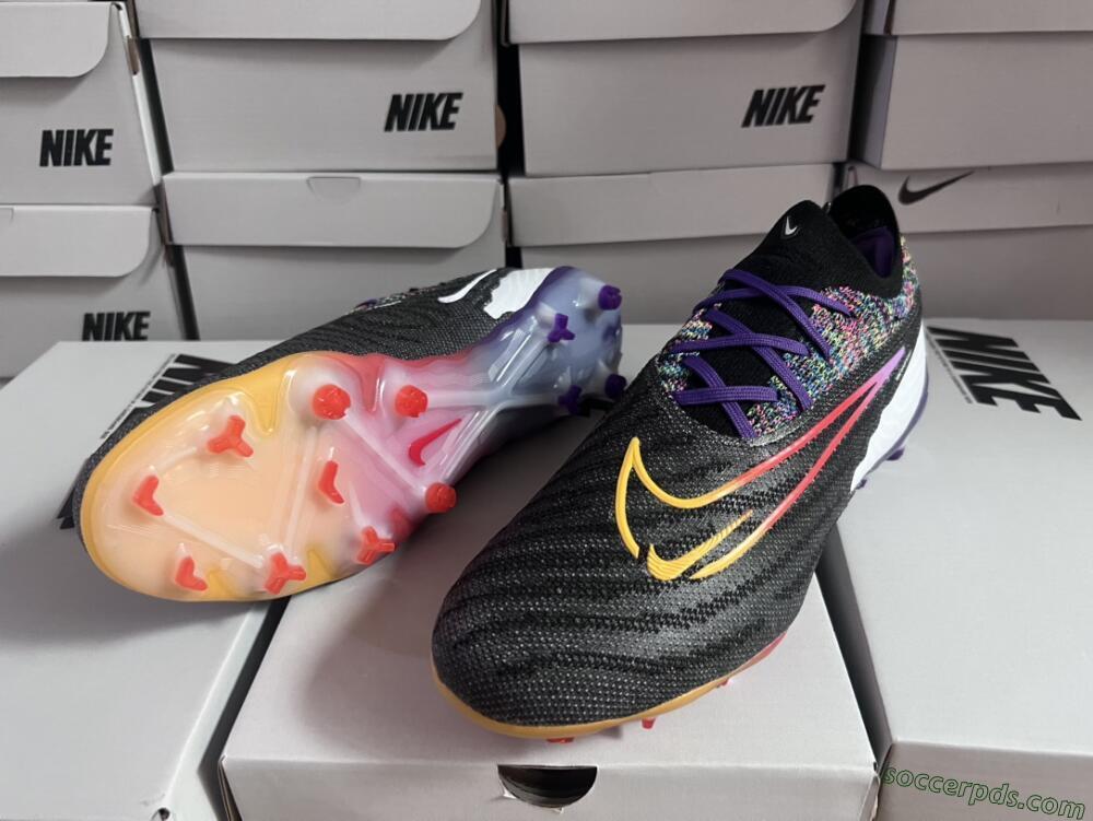 Nike Phantom GX Elite FG Low-Tops Football Boots - Black/Purple/Rainbow