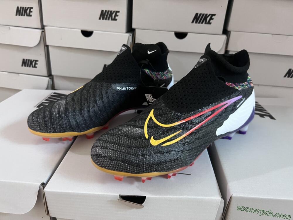 Nike Phantom GX Elite FG High-Tops Football Boots - Black/Yellow/Orange/Purple