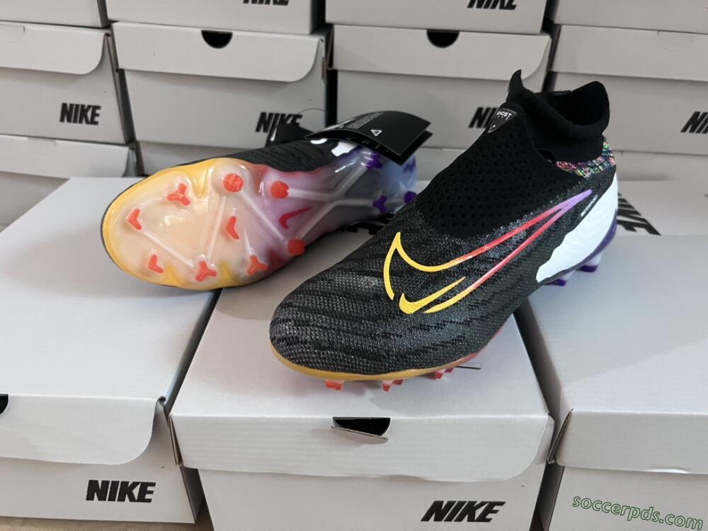 Nike Phantom GX Elite FG High-Tops Football Boots - Black/Yellow/Orange/Purple