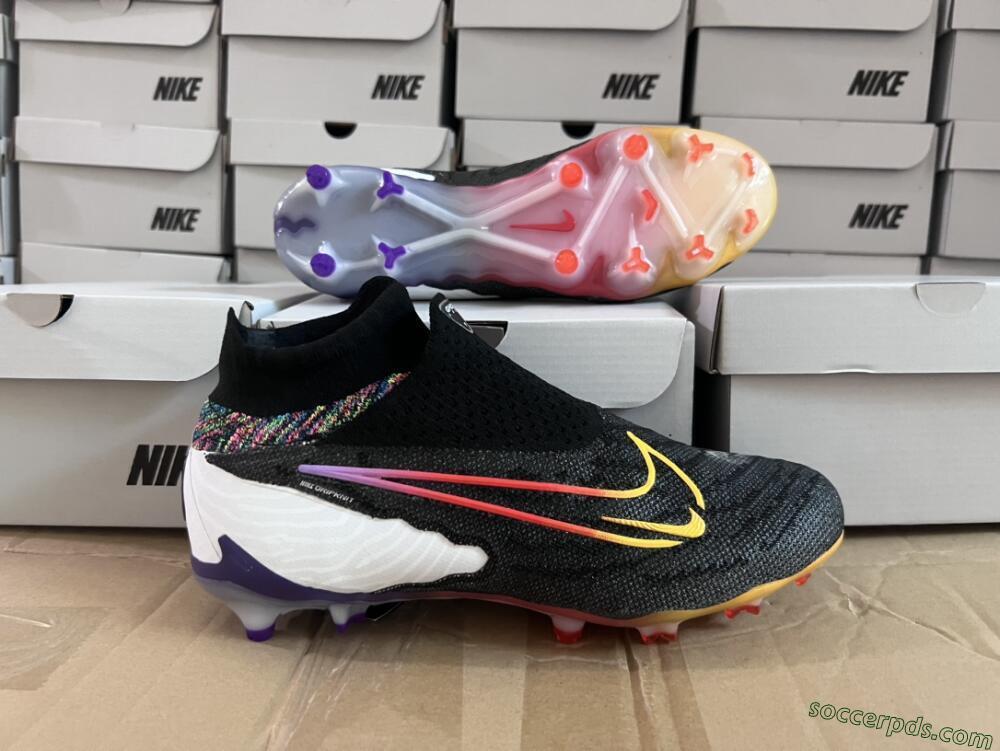 Nike Phantom GX Elite FG High-Tops Football Boots - Black/Yellow/Orange/Purple