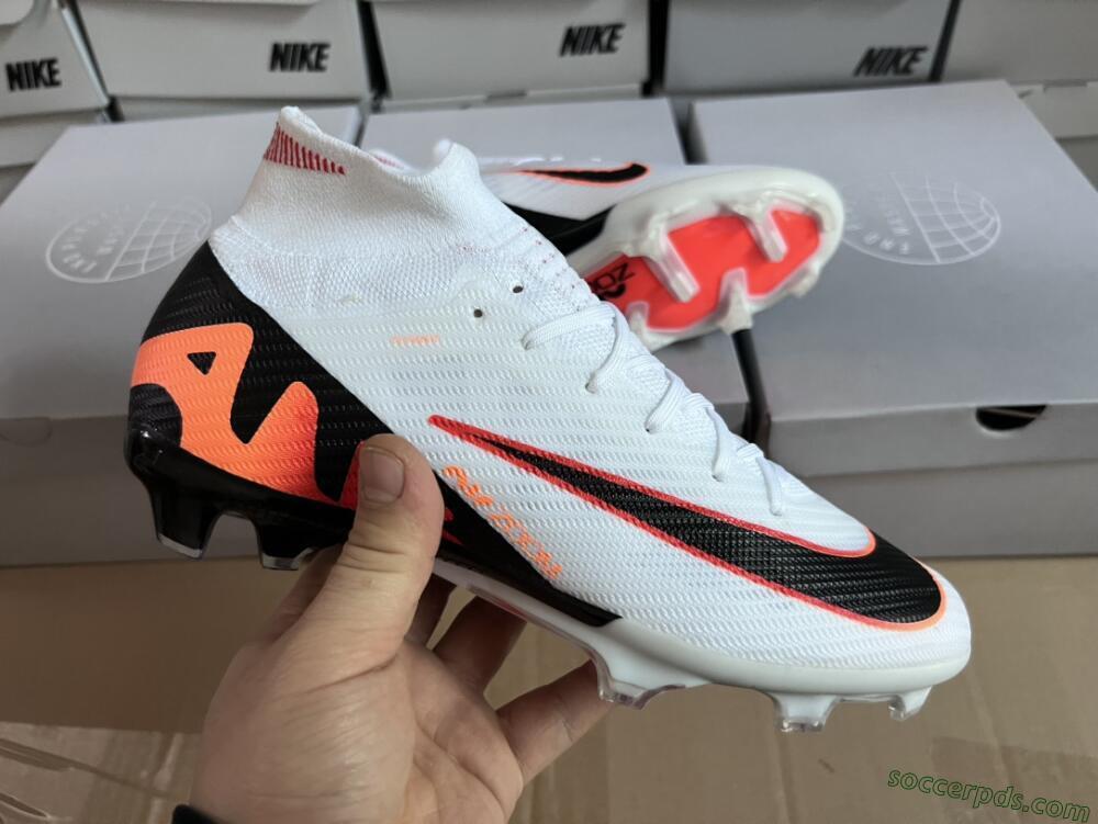 Nike Air Zoom Mercurial Superfly 9 Elite FG High-Tops Football Boots - White/Orange/Black