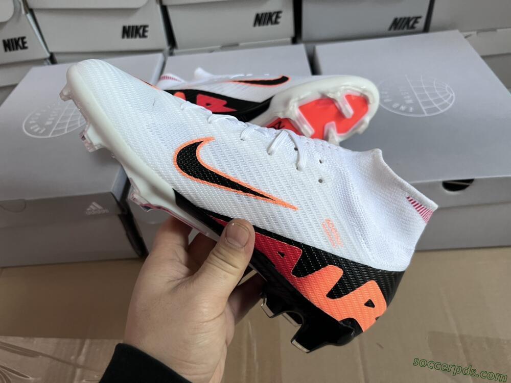 Nike Air Zoom Mercurial Superfly 9 Elite FG High-Tops Football Boots - White/Orange/Black