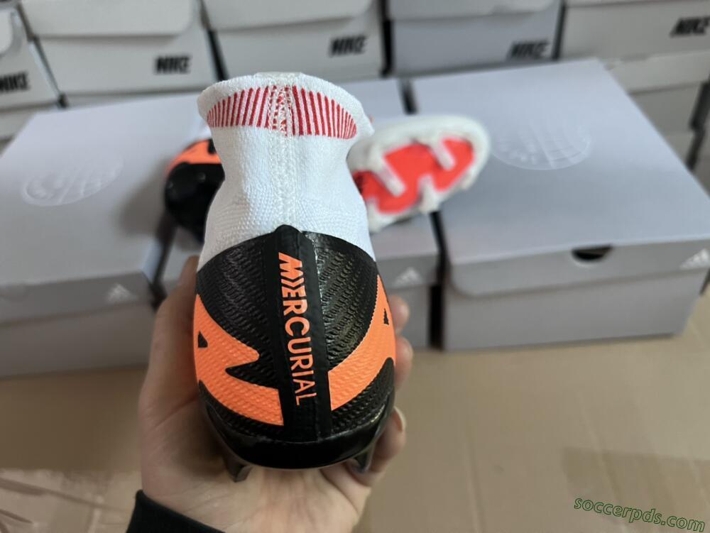 Nike Air Zoom Mercurial Superfly 9 Elite FG High-Tops Football Boots - White/Orange/Black