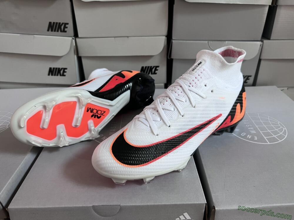 Nike Air Zoom Mercurial Superfly 9 Elite FG High-Tops Football Boots - White/Orange/Black