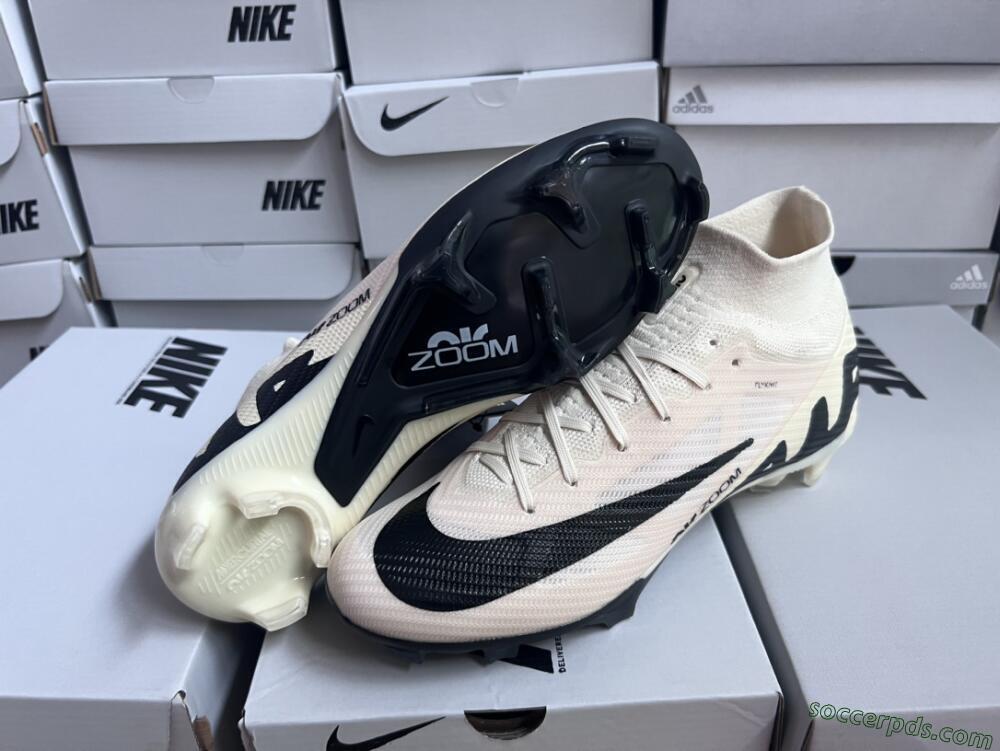 Nike Air Zoom Mercurial Superfly 9 Elite FG High-Tops Football Boots - Beige/Black