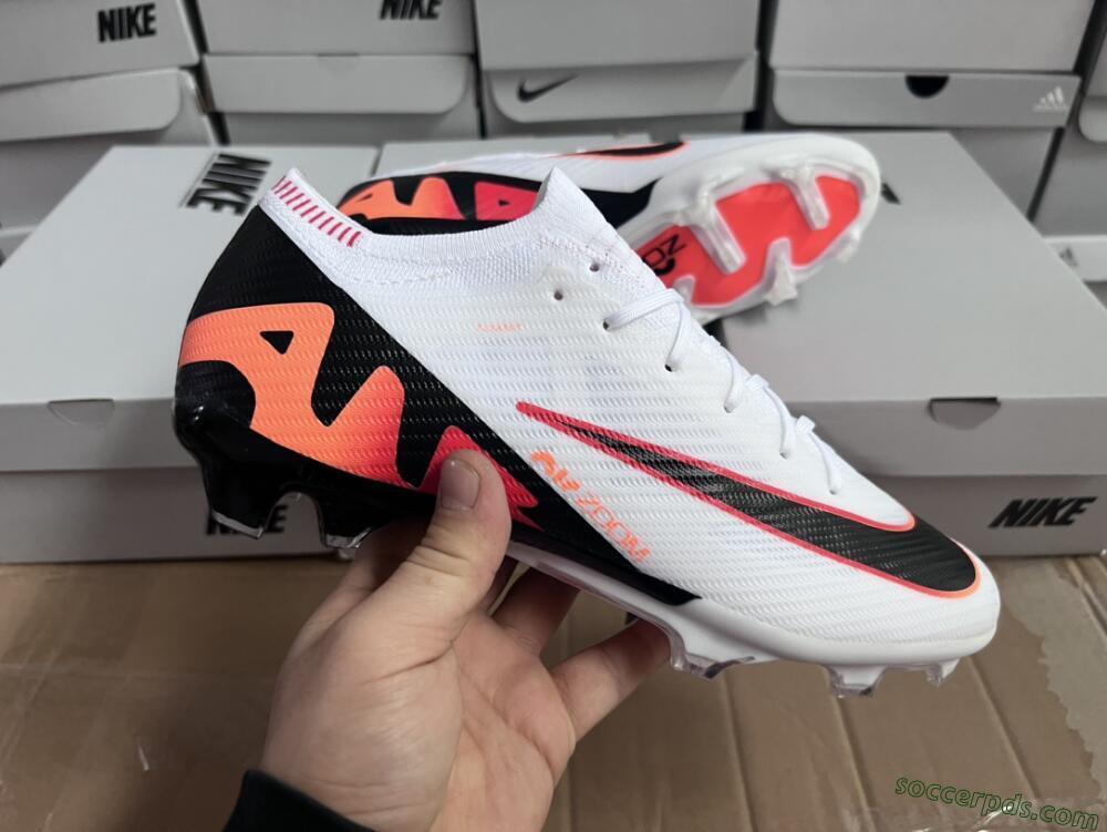 Nike Air Zoom Mercurial Vapor 15 Elite FG Low-Tops Football Boots - White/Orange/Black