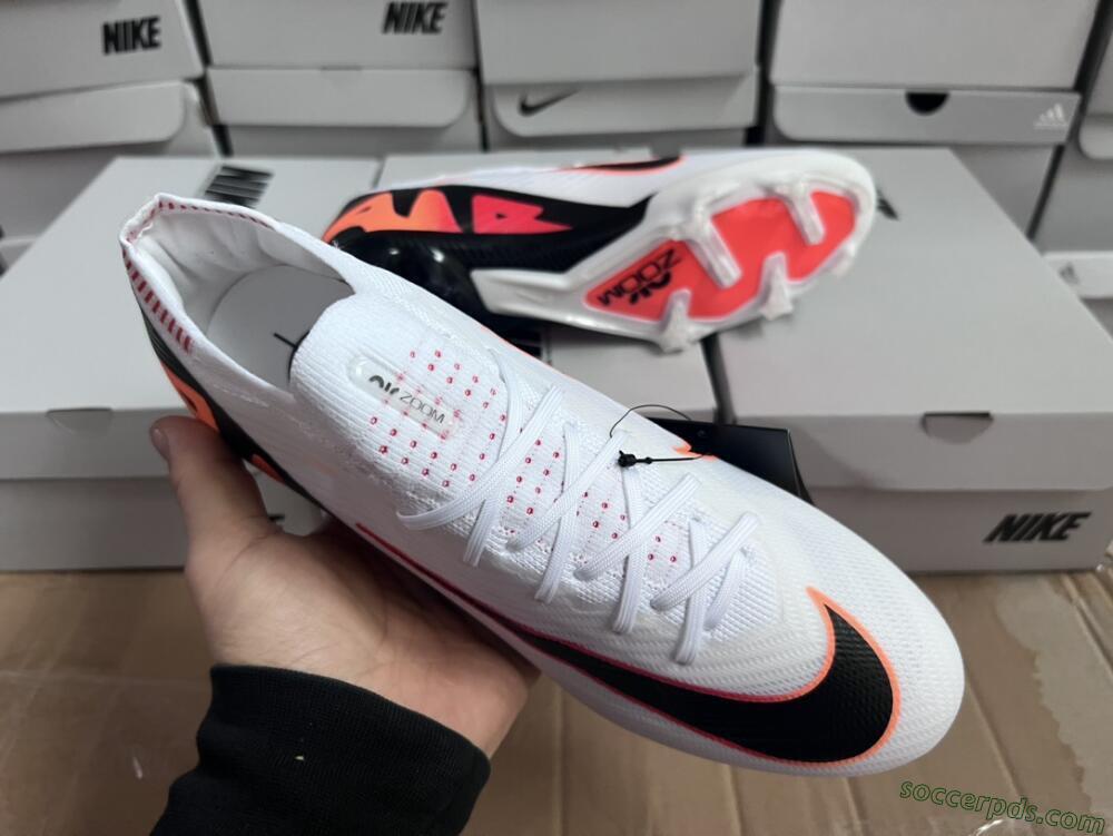 Nike Air Zoom Mercurial Vapor 15 Elite FG Low-Tops Football Boots - White/Orange/Black