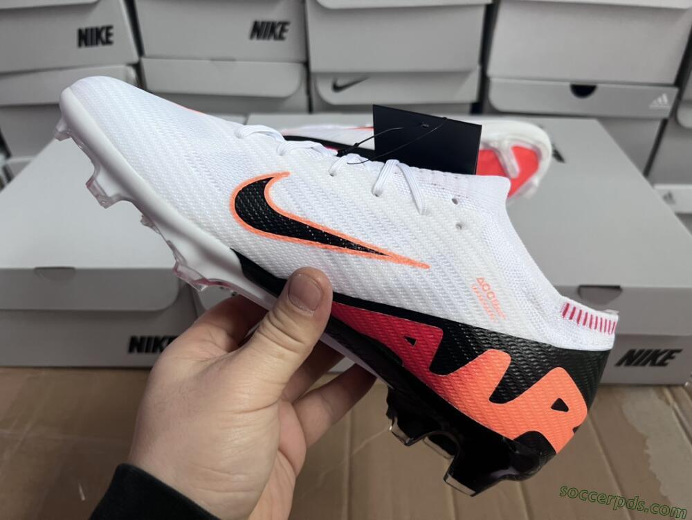 Nike Air Zoom Mercurial Vapor 15 Elite FG Low-Tops Football Boots - White/Orange/Black