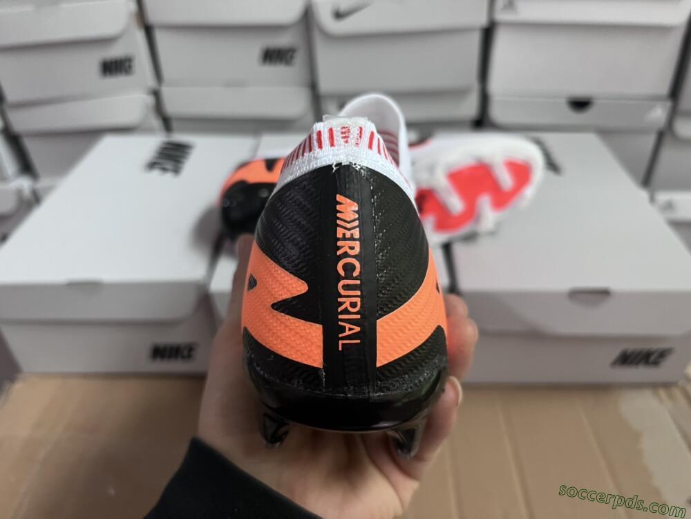 Nike Air Zoom Mercurial Vapor 15 Elite FG Low-Tops Football Boots - White/Orange/Black