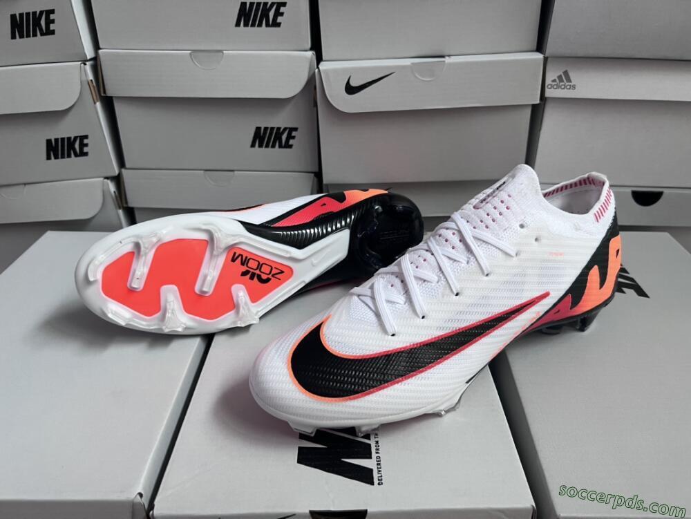 Nike Air Zoom Mercurial Vapor 15 Elite FG Low-Tops Football Boots - White/Orange/Black