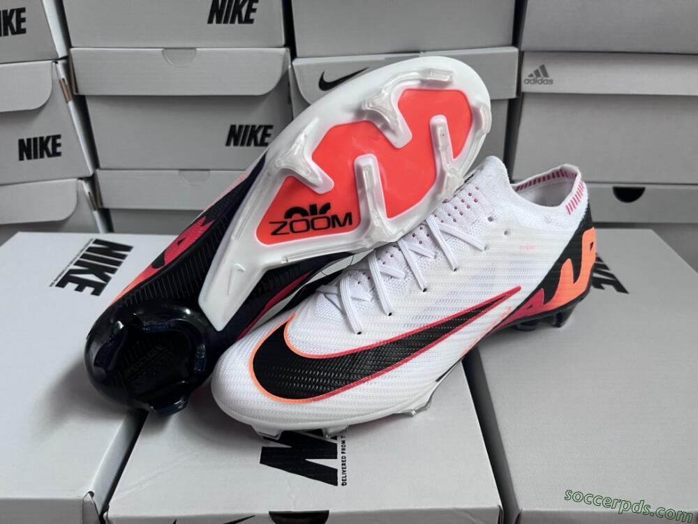 Nike Air Zoom Mercurial Vapor 15 Elite FG Low-Tops Football Boots - White/Orange/Black