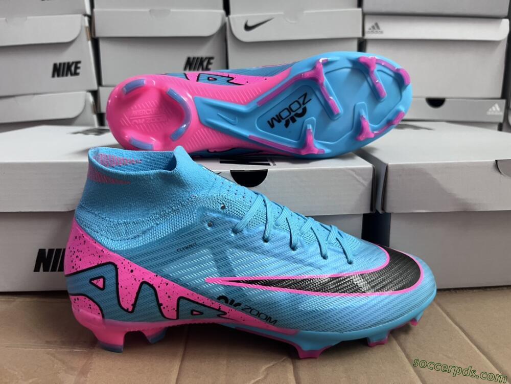 Nike Air Zoom Mercurial Superfly 9 Elite FG High-Tops Football Boots - Blue/Pink/Black