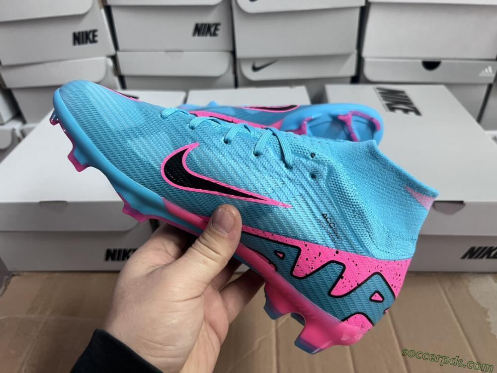 Nike Air Zoom Mercurial Superfly 9 Elite FG High-Tops Football Boots - Blue/Pink/Black