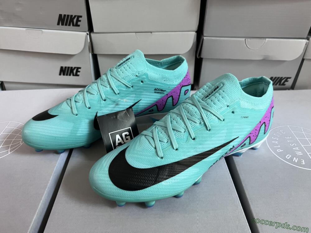 Nike Air Zoom Mercurial Vapor 15 Elite AG Low-Tops Football Boots - Jade/Purple/Black
