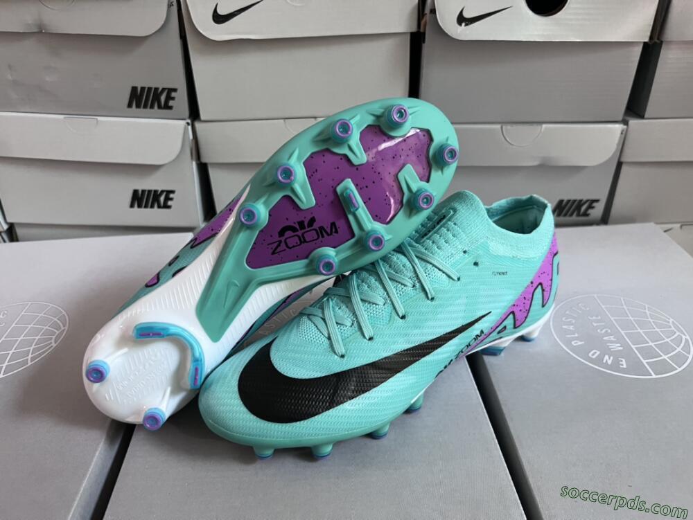 Nike Air Zoom Mercurial Vapor 15 Elite AG Low-Tops Football Boots - Jade/Purple/Black