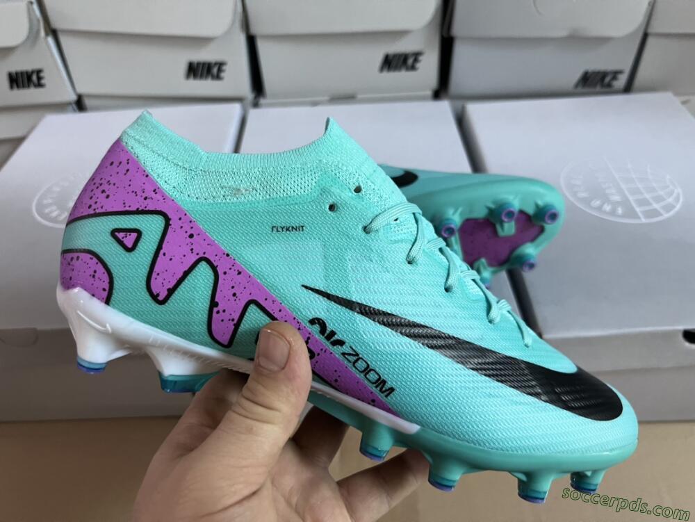 Nike Air Zoom Mercurial Vapor 15 Elite AG Low-Tops Football Boots - Jade/Purple/Black