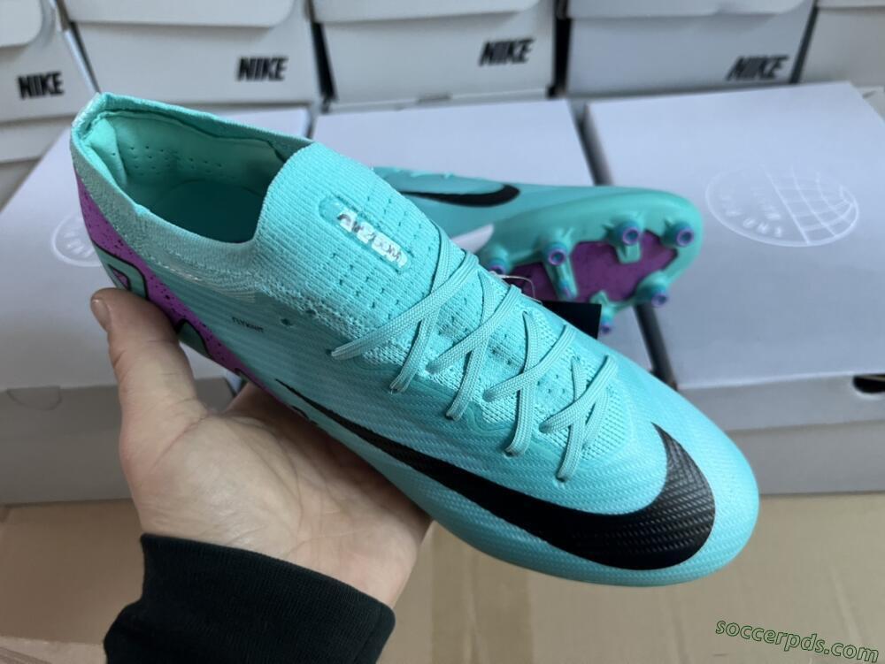 Nike Air Zoom Mercurial Vapor 15 Elite AG Low-Tops Football Boots - Jade/Purple/Black