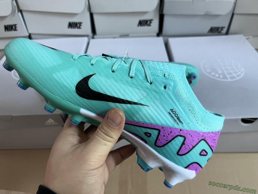 Nike Air Zoom Mercurial Vapor 15 Elite AG Low-Tops Football Boots - Jade/Purple/Black