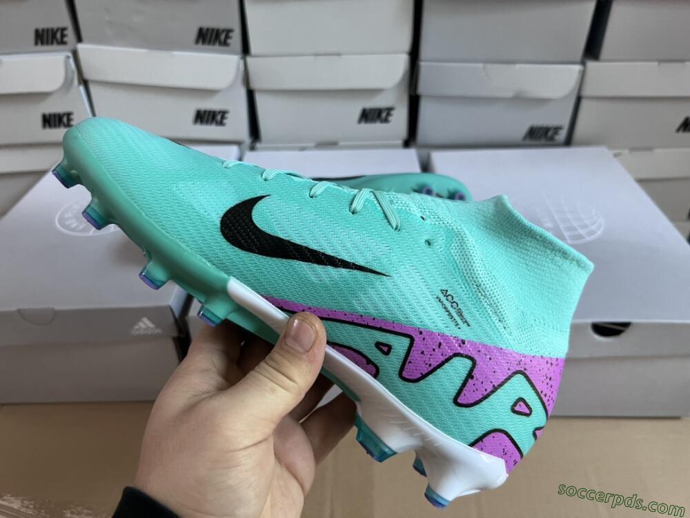 Nike Air Zoom Mercurial Superfly 9 Elite AG High-Tops Football Boots - Jade/Purple/Black