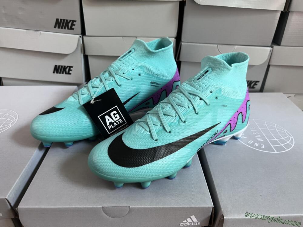 Nike Air Zoom Mercurial Superfly 9 Elite AG High-Tops Football Boots - Jade/Purple/Black